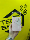 Luxury Glitter Finish with 3D Pearl Flower Design Phone Case