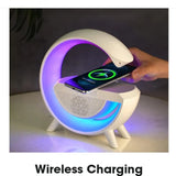 LED Wireless Charging Speaker BT2301 – 7 Colors, FM Radio & Long Battery