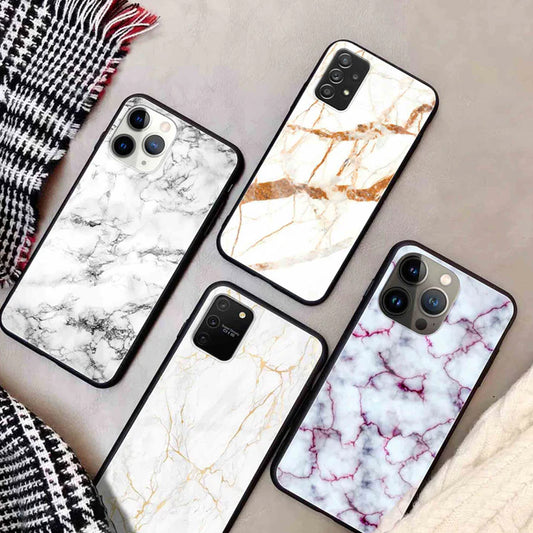 White Marble Trending Designs Premium Glass Case All Models