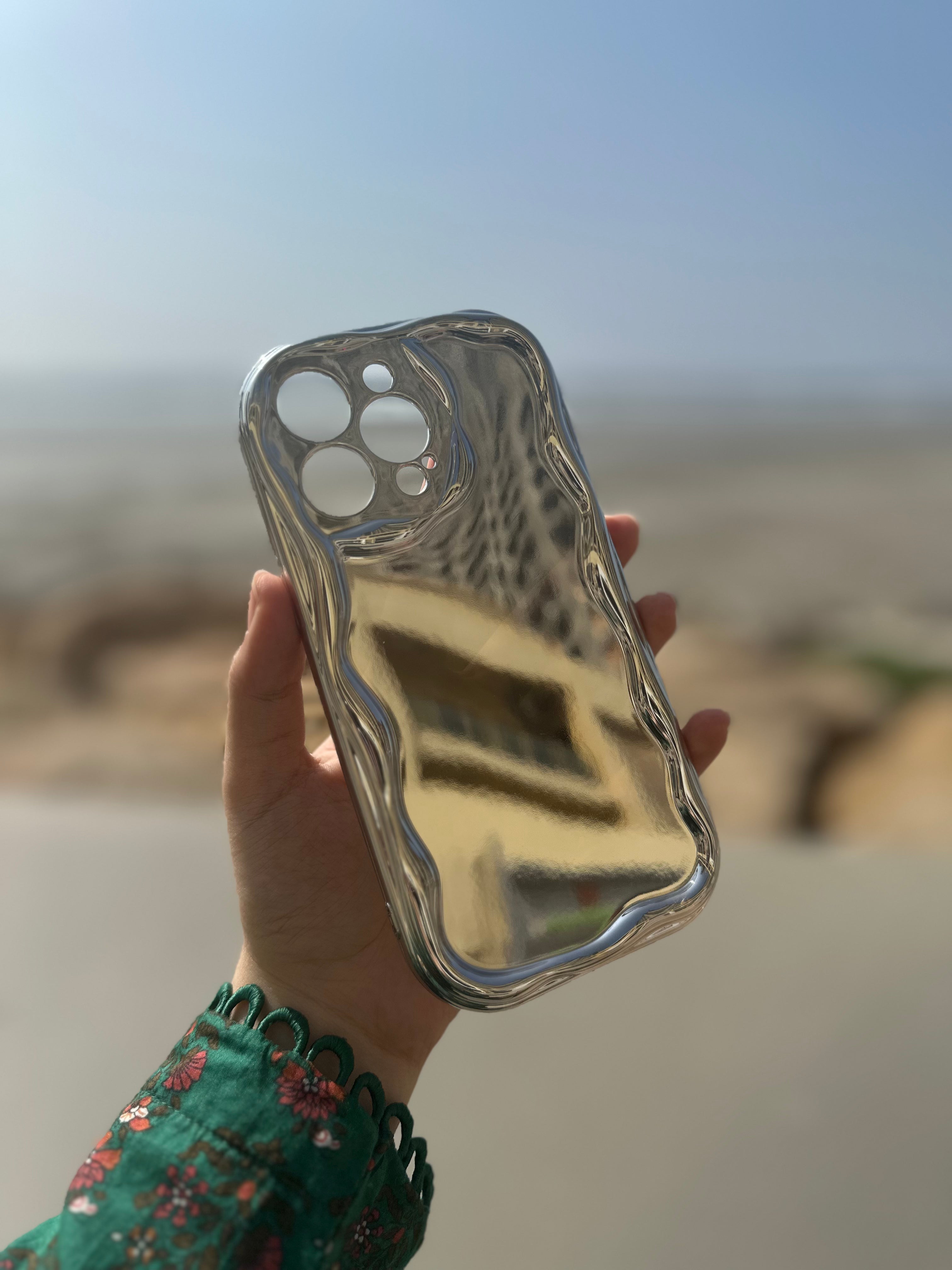 Electroplated Mirror Curly Silicone Phone Case