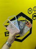 Luxury Glitter Finish with 3D Pearl Flower Design Phone Case