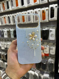 Luxury Glitter Finish with 3D Pearl Flower Design Phone Case