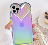 3D Heart Shaped Holographic IPhone Case Cover