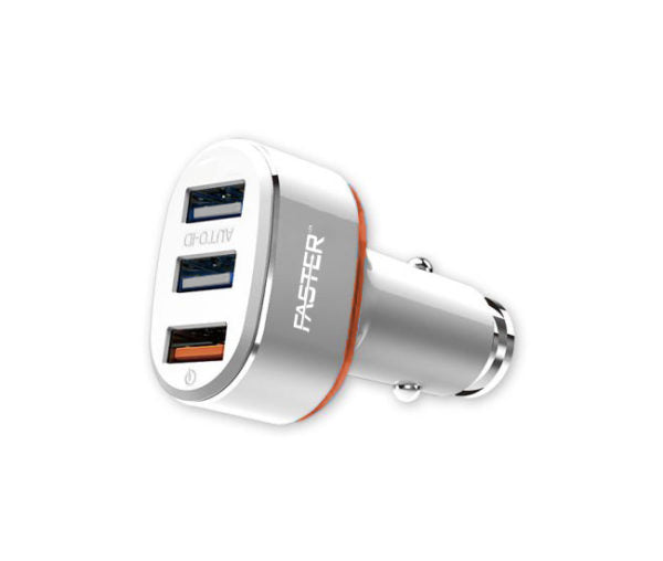 FASTER FCC-IQ4 Turbo 6.4A & Qualcomm Quick Charge 3.0A Car Charger