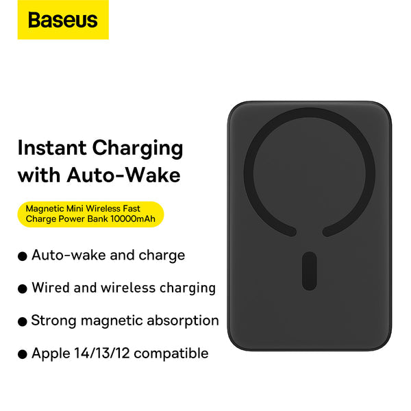 Baseus Magnetic Mini Wireless Fast Charge Power Bank 10000mAh 20W Black